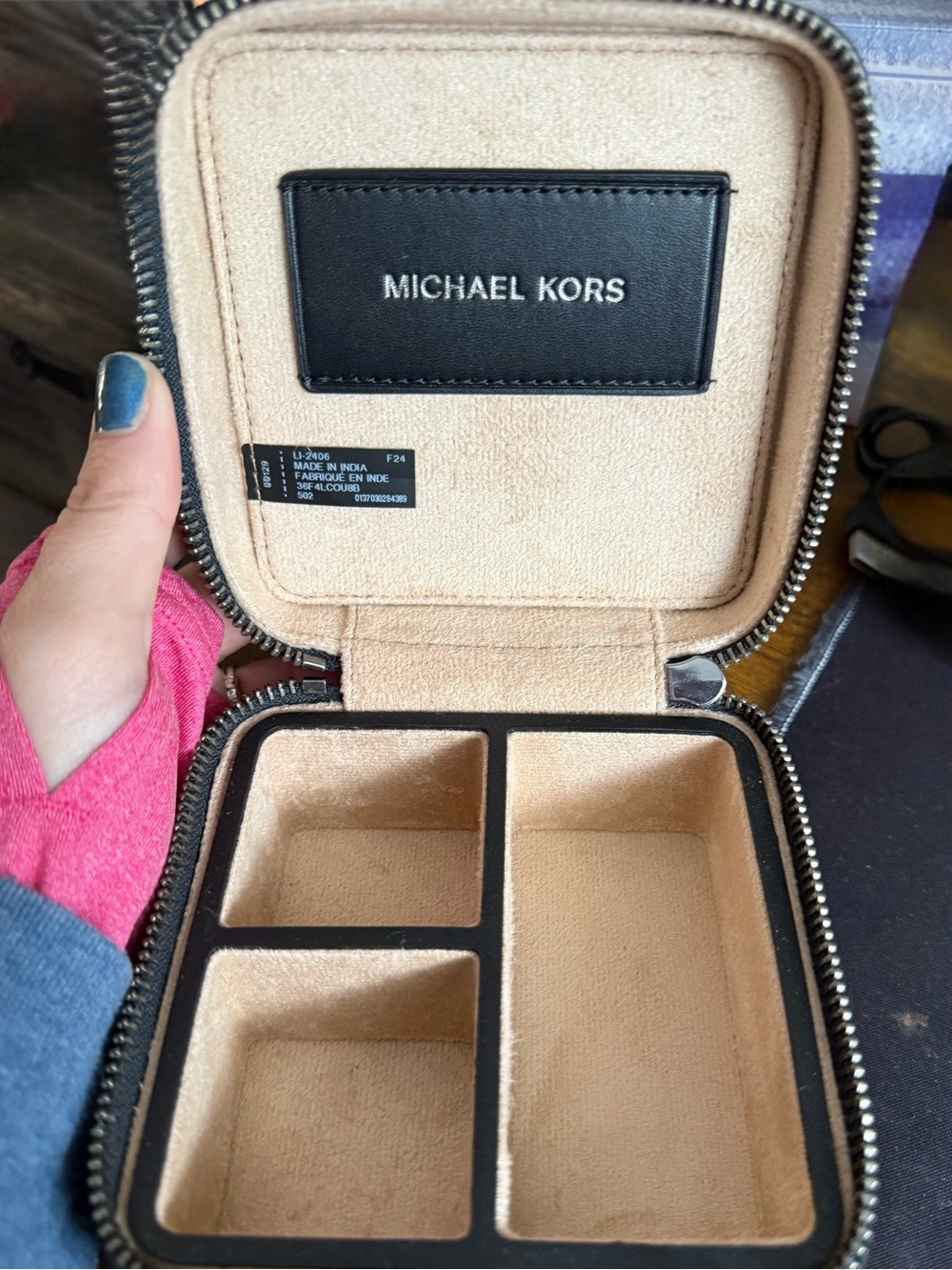 Michael KorsJewelry Travel Case - Tan Interior with Black Trim